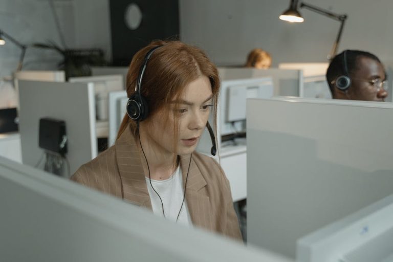 Woman Wearing Black Headphones